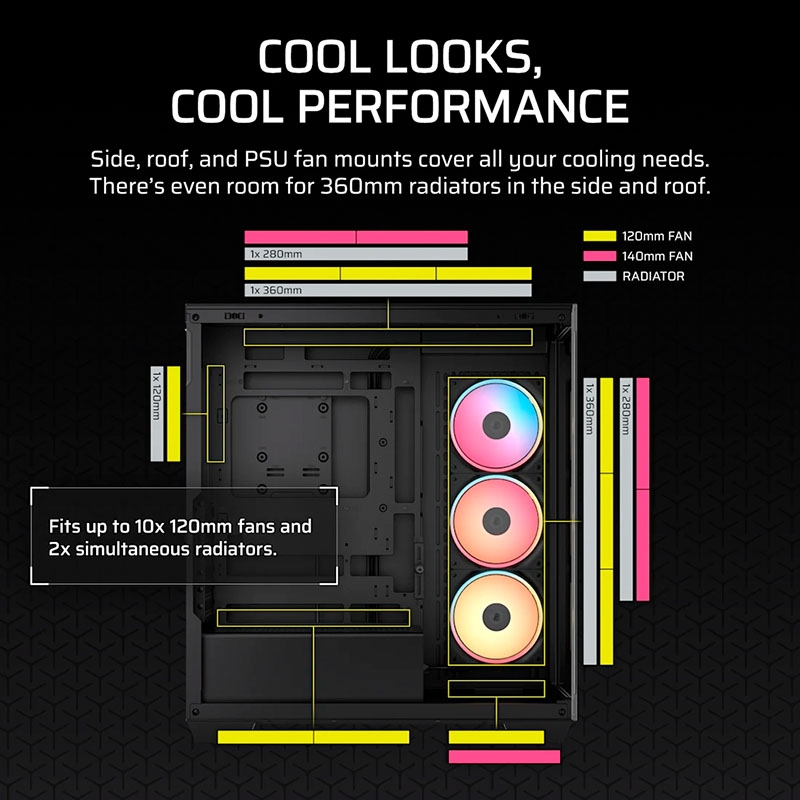 Case máy tính Corsair 3500X LX-R RGB iCUE LINK Black CC-9011324-WW