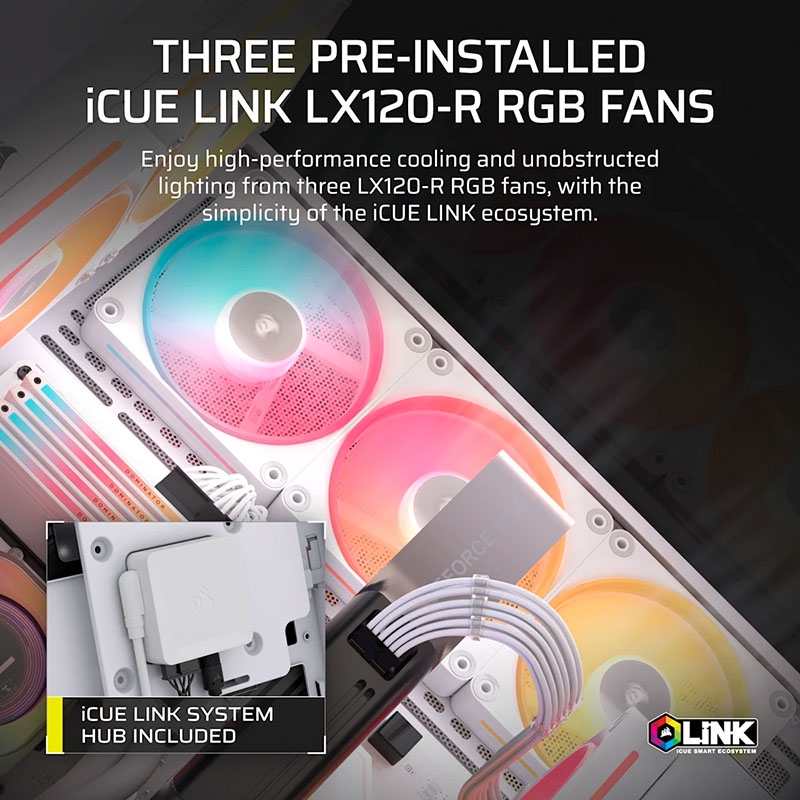 Case máy tính Corsair 3500X LX-R RGB iCUE LINK White CC-9011325-WW