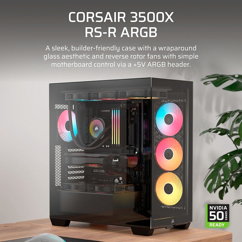 Case máy tính Corsair 3500X RS-R ARGB Black CC-9011322-WW