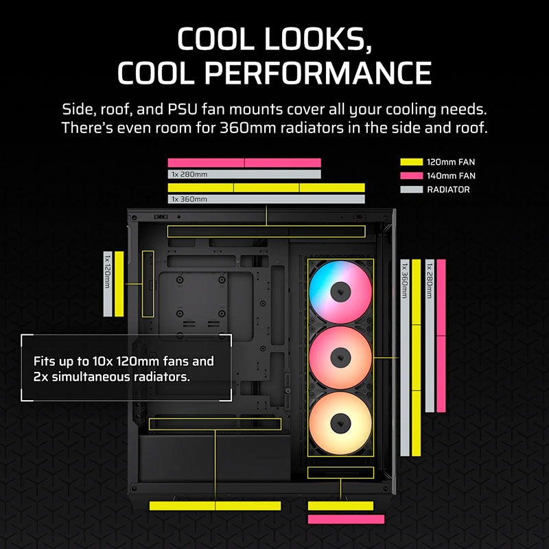Case máy tính Corsair 3500X RS-R ARGB Black CC-9011322-WW