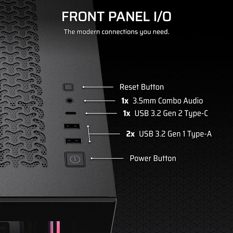 Case máy tính Corsair 3500X RS-R ARGB Black CC-9011322-WW