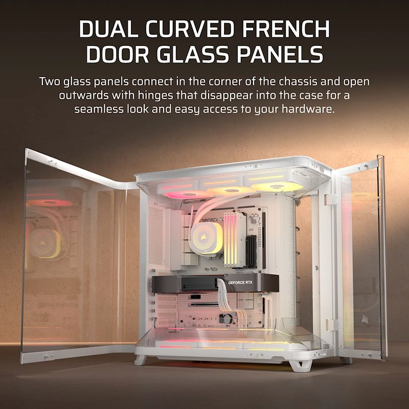 Case máy tính Corsair AIR 5400 LX-R RGB iCUE LINK Triple Chamber White CC-9011321-WW