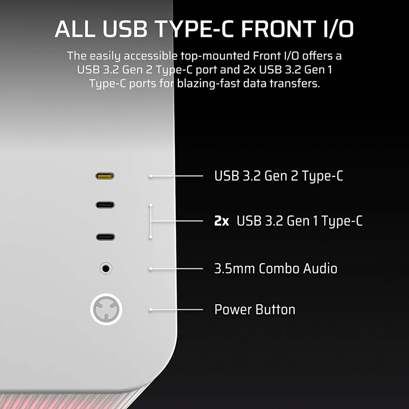 Case máy tính Corsair AIR 5400 LX-R RGB iCUE LINK Triple Chamber White CC-9011321-WW
