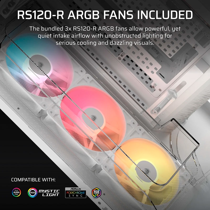 Case máy tính Corsair AIR 5400 RS-R ARGB Triple Chamber White CC-9011319-WW