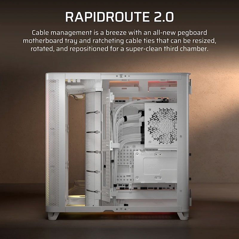 Case máy tính Corsair AIR 5400 RS-R ARGB Triple Chamber White CC-9011319-WW