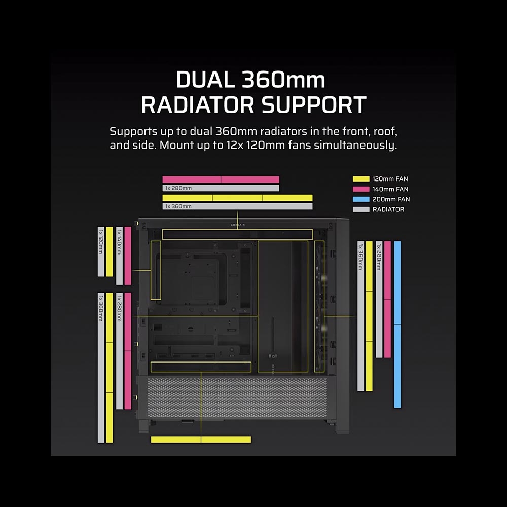 Case máy tính Corsair FRAME 4000D RS ARGB Airflow Black CC-9011296-WW