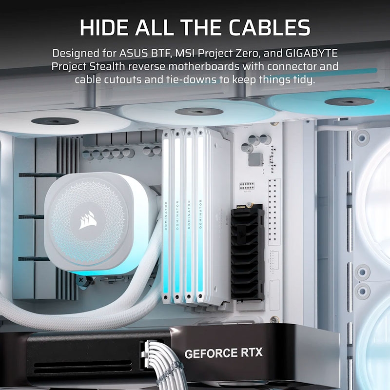 Case máy tính Corsair FRAME 4500X LX-R RGB iCUE LINK Panoramic Glass White CC-9011317-WW