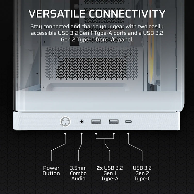 Case máy tính Corsair FRAME 4500X RS-R ARGB Panoramic Glass White CC-9011315-WW
