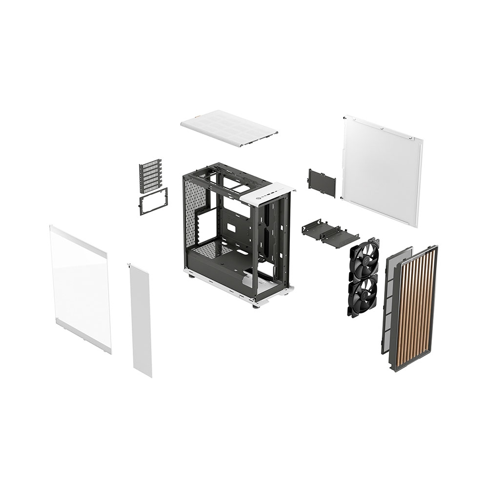 Case máy tính Fractal North Chalk White TG Clear Tint FD-C-NOR1C-04