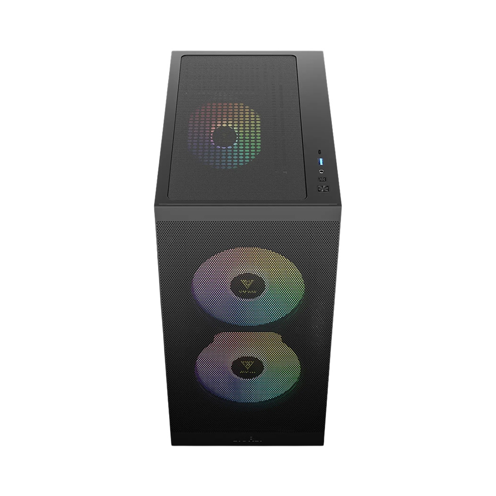 Case máy tính Gamdias AURA GC15M Black ARGB CAAURAGC15MBLGA