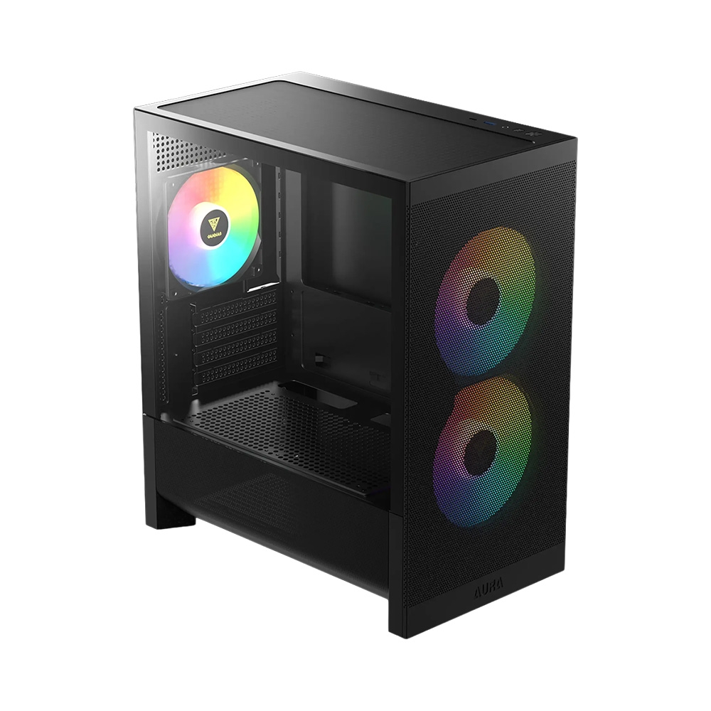 Case máy tính Gamdias AURA GC15M Black ARGB CAAURAGC15MBLGA