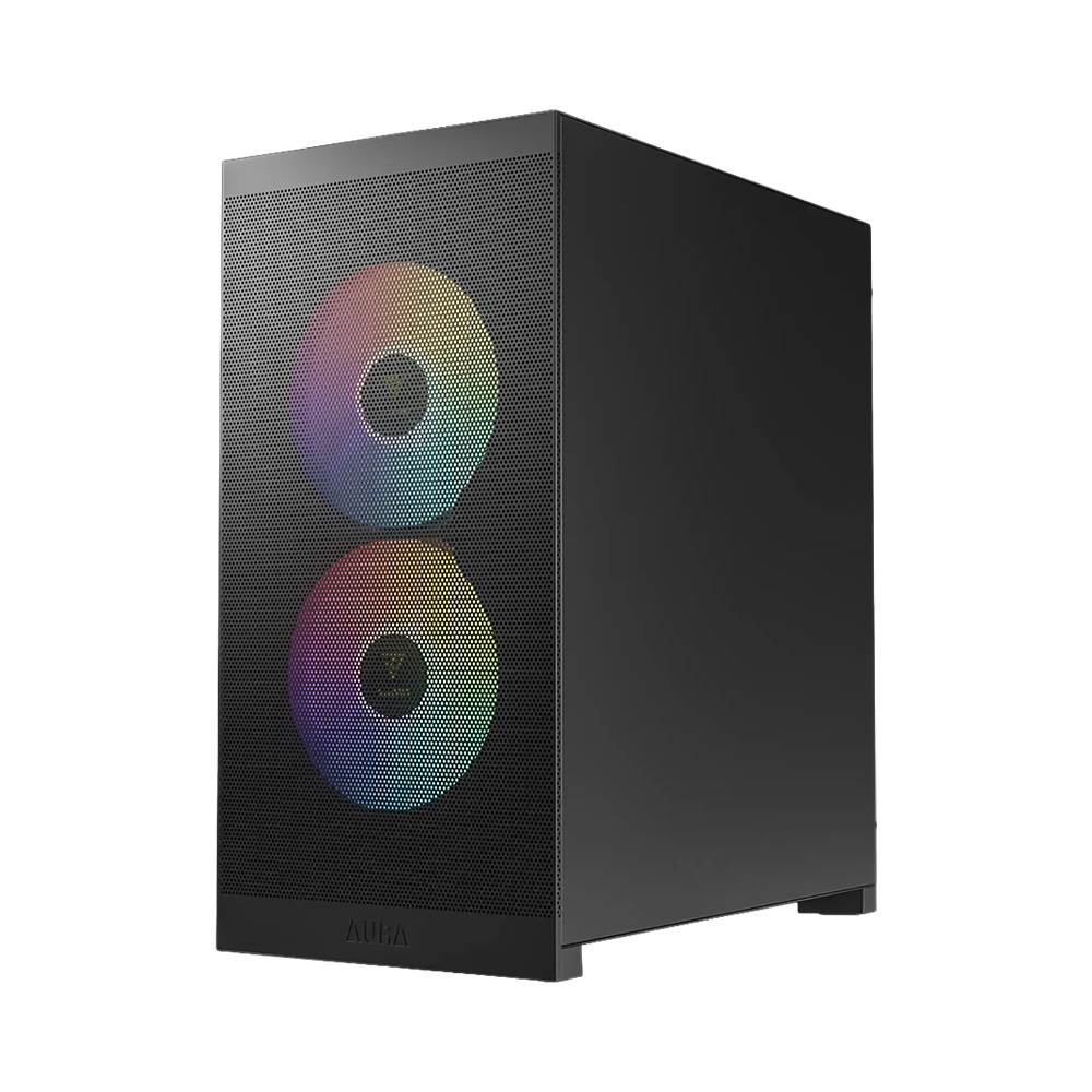 Case máy tính Gamdias AURA GC15M Black ARGB CAAURAGC15MBLGA