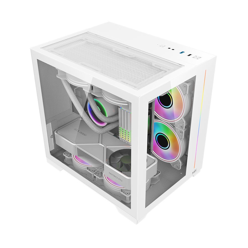 Case máy tính MIK LV12 Mini Elite White ARGB Led Strip MIK-LV12-Mini-Elite-White