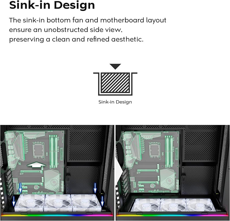 Case máy tính Montech HS01 PRO ARGB Black CAHS01PRBLMT