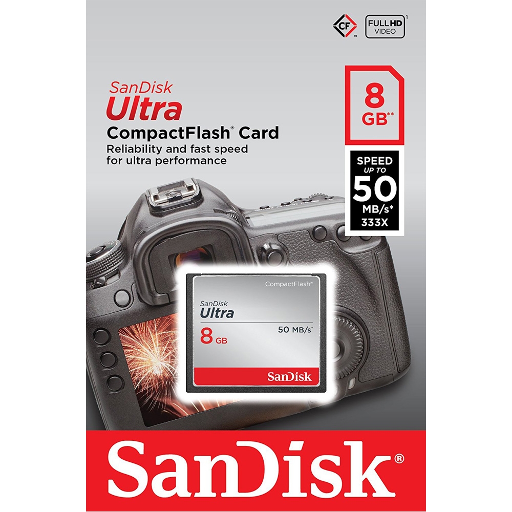 Thẻ Nhớ CompactFlash (CF) SanDisk Ultra 8GB 333X SDCFHS-008G-G46