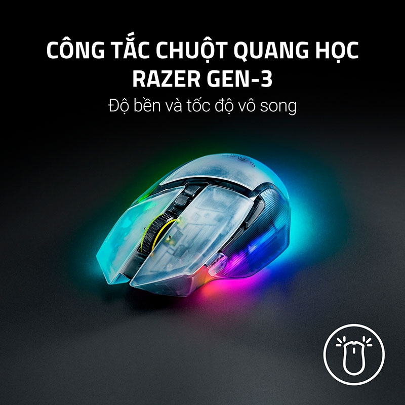 Chuột không dây Razer Basilisk V3 Pro 35K Phantom White Edition RZ01-05240400-R3A1