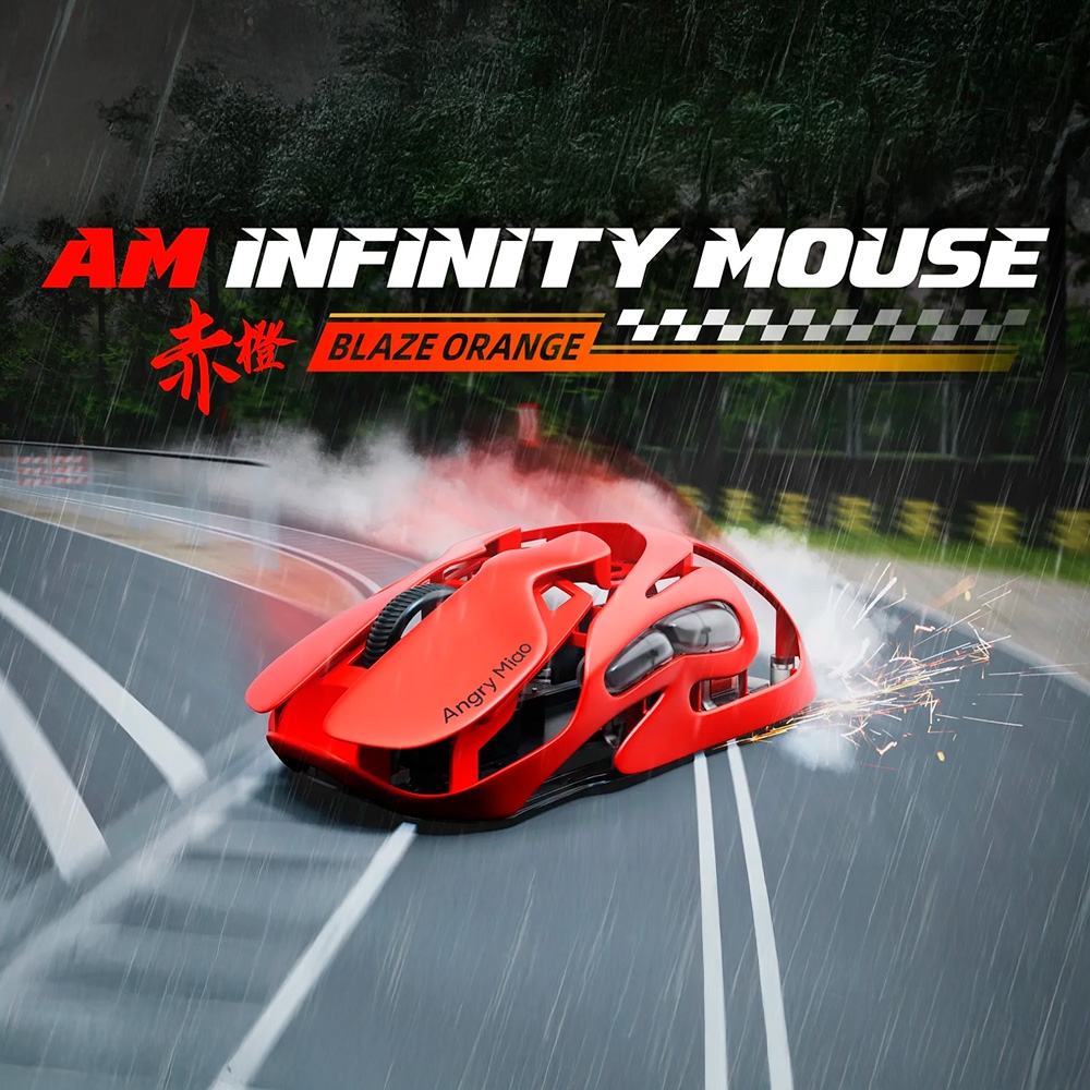 Chuột không dây Angry Miao AM Infinity Mouse Blaze Orange Limited 8K