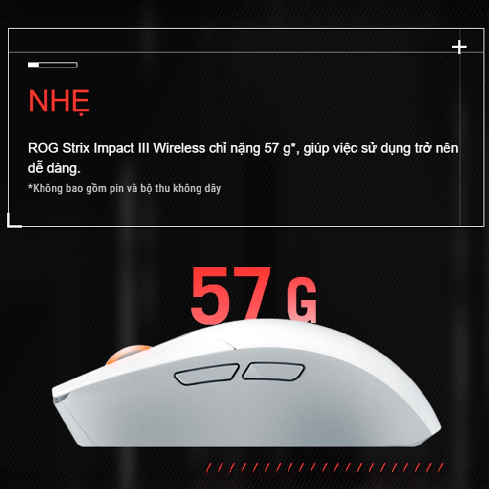 Chuột không dây ASUS ROG Impact III Wireless (White) 90MP03D0-BMUA10