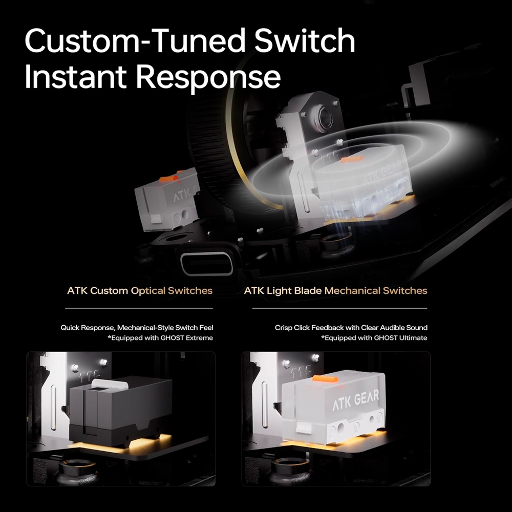 Chuột không dây ATK Blazing Sky Ghost Extreme Carbon Fiber Hollow Dual-mode Wireless Pixart 3950 Ultra