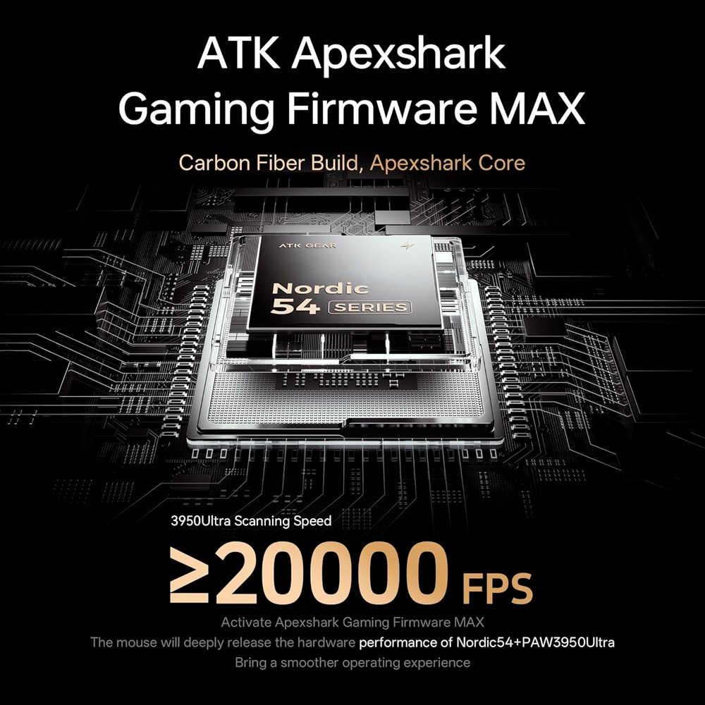 Chuột không dây ATK Blazing Sky Ghost Ultimate Carbon Fiber Hollow Tri-mode Wireless Pixart 3950 Ultra