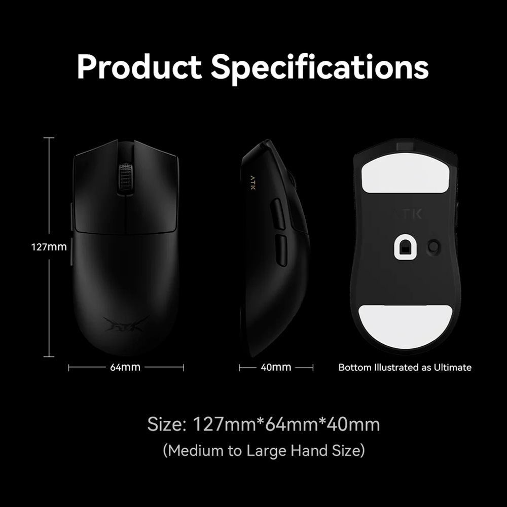 Chuột không dây ATK Blazing Sky X1 Pro Tri-mode Wireless Pixart 3950