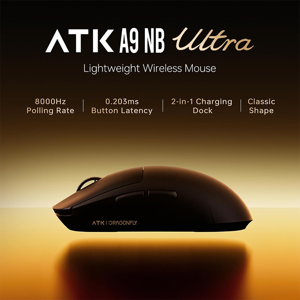 Chuột không dây ATK Dragonfly A9 NB Lightweight Ultra Dual-mode Wireless Pixart 3950 Ultra