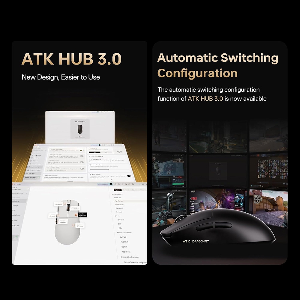 Chuột không dây ATK Dragonfly A9 Mini Plus Ultimate Lightweight Dual-mode Wireless Pixart 3955 Master