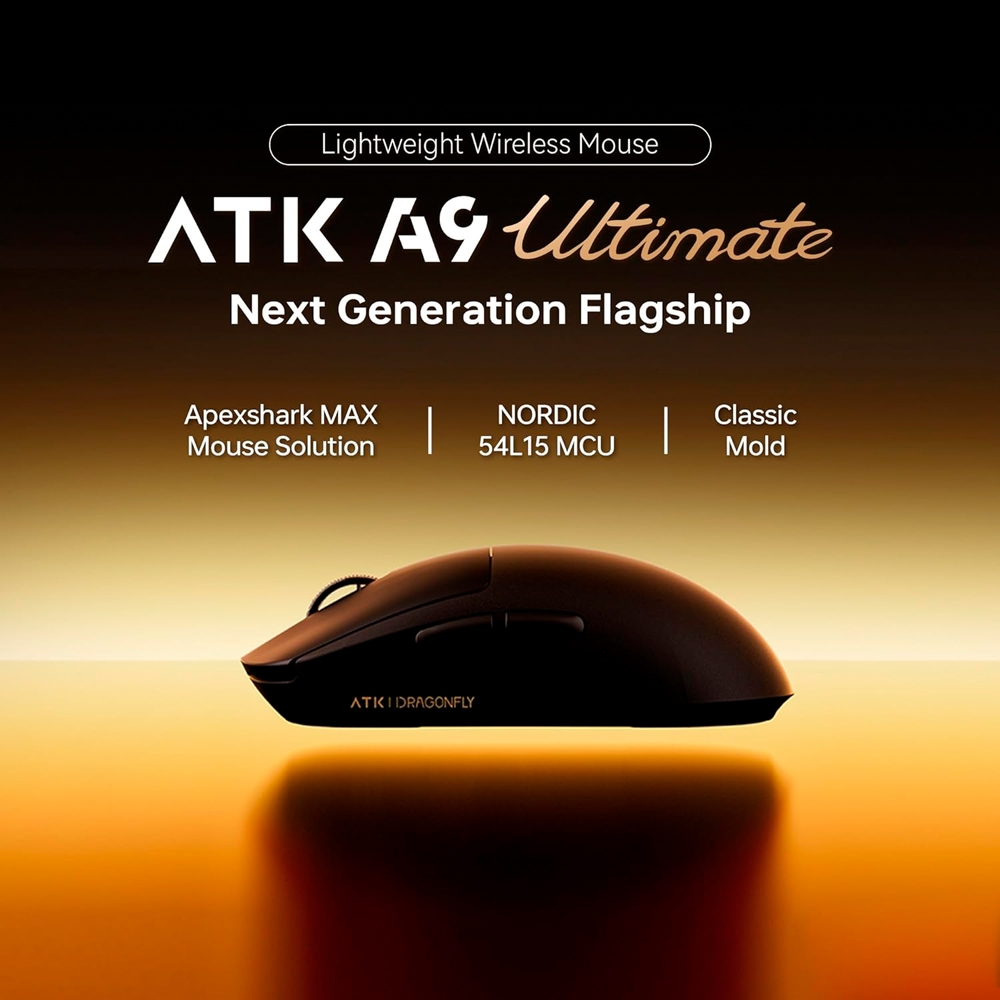 Chuột không dây ATK Dragonfly A9 Ultra Max 2.0 Dual-mode Wireless Pixart 3950 Ultra