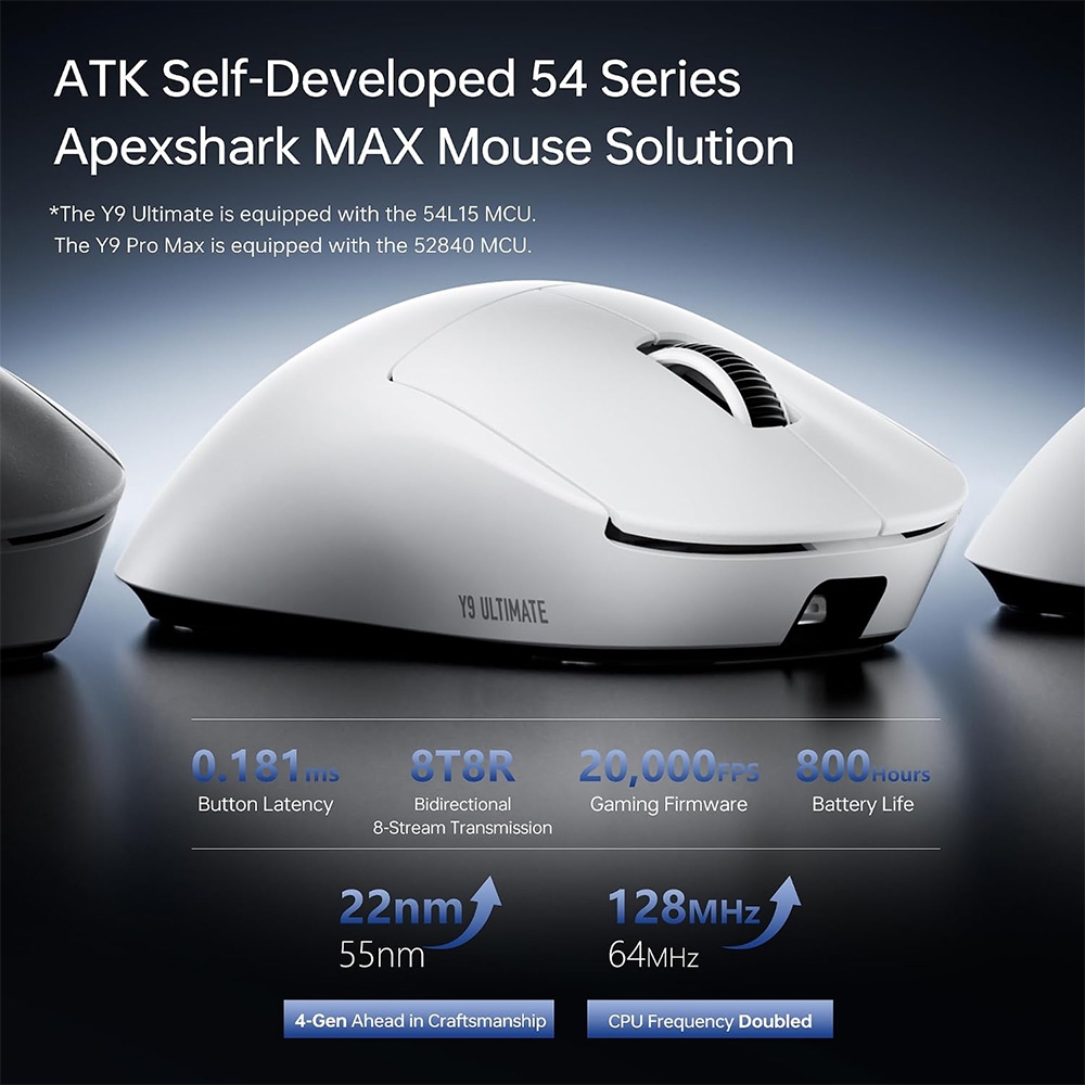 Chuột không dây ATK Dragonfly Y9 Ultimate Plus Lightweight Ergonomic Dual-mode Wireless Pixart 3955 Master