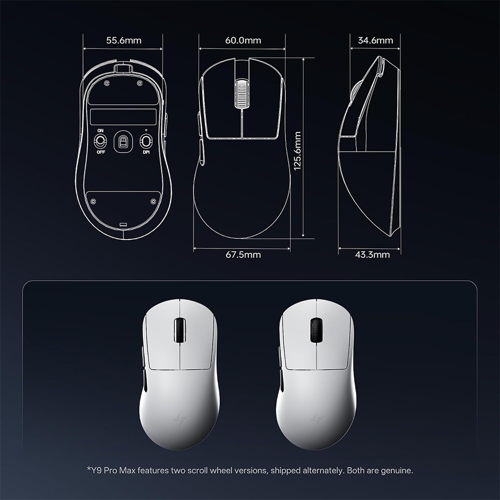 Chuột không dây ATK Dragonfly Y9 Ultimate Plus Lightweight Ergonomic Dual-mode Wireless Pixart 3955 Master