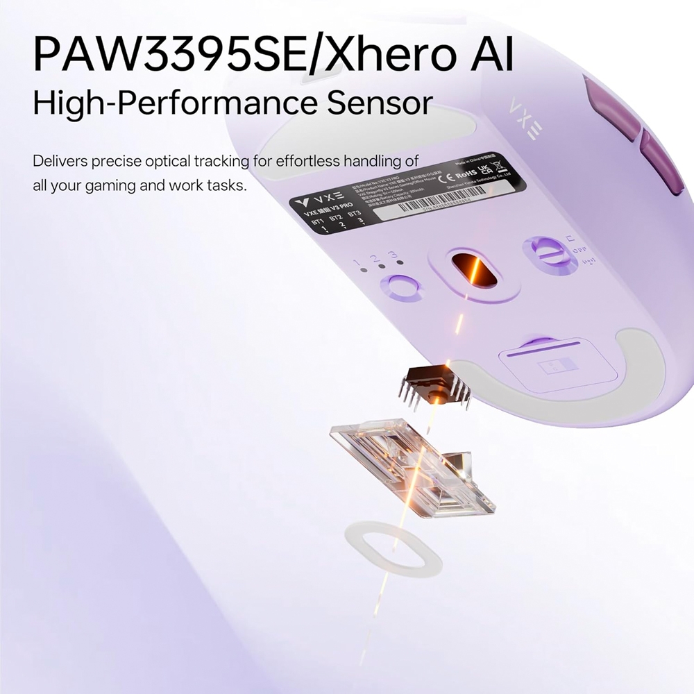 Chuột không dây ATK VXE Dragonfly V3 Pro Tri-mode Wireless Pixart 3395 SE