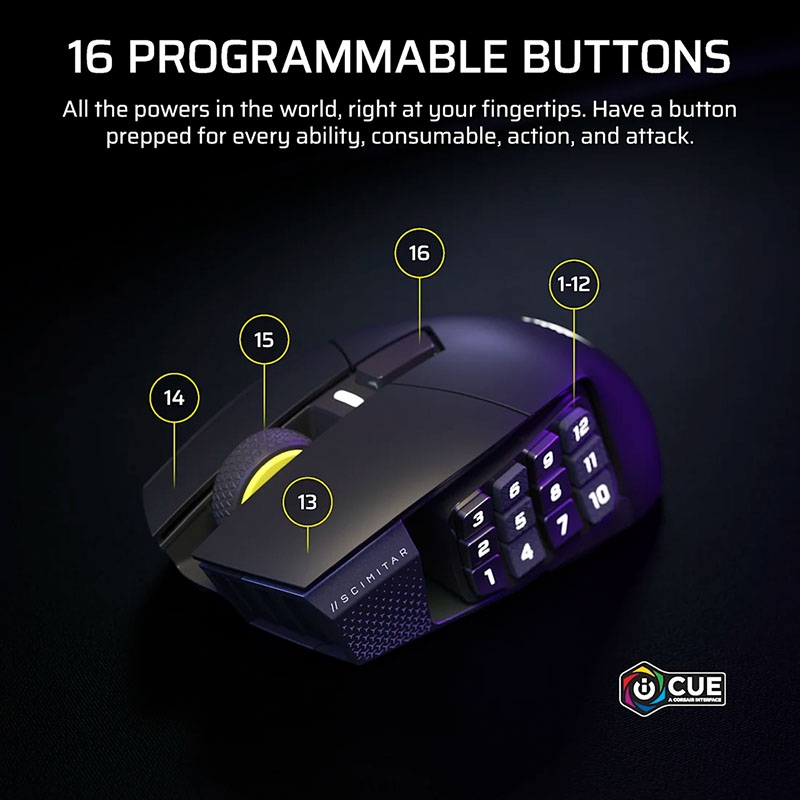 Chuột không dây Corsair Scimitar Elite Wireless SE MMO