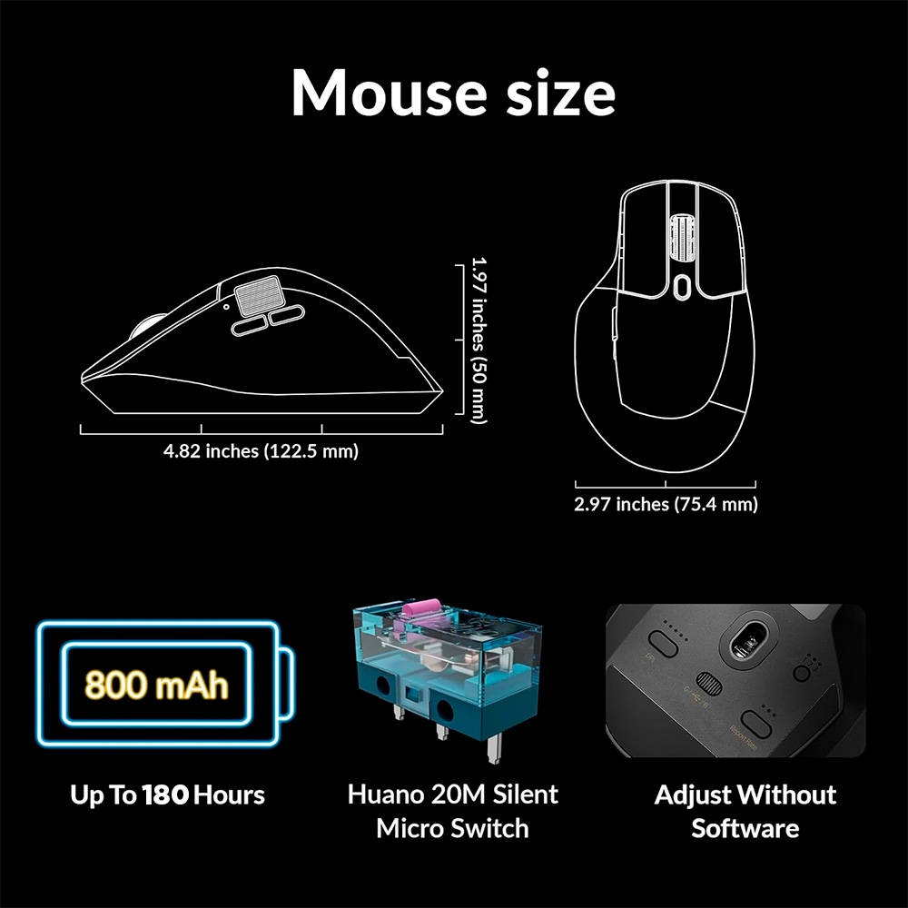 Chuột không dây Keychron M6 Wireless Silent Pixart 3395