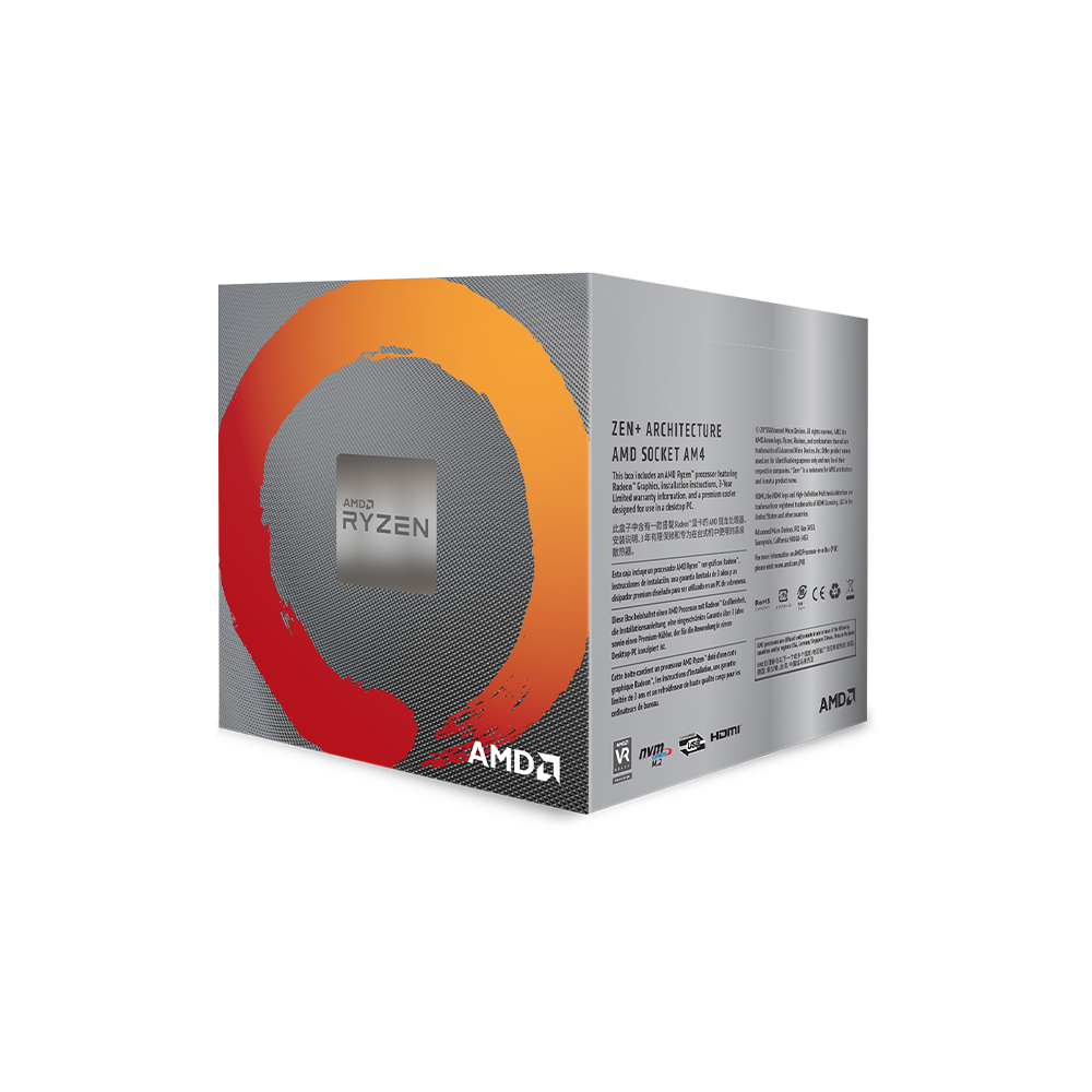 CPU AMD Ryzen 5 3400G 3.7GHz 4 cores 8 threads 6MB YD340GC5FIBOX