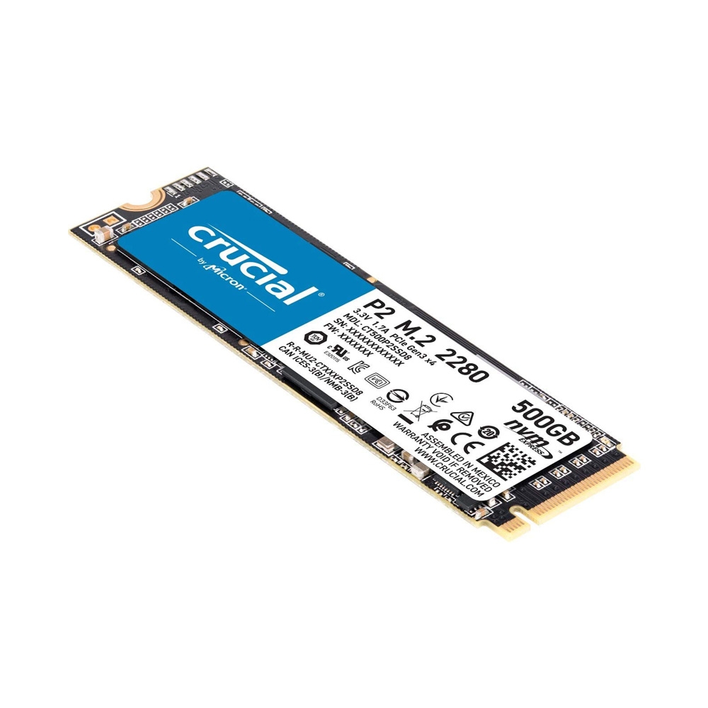 SSD Crucial P2 500GB NVMe 3D-NAND M.2 PCIe Gen3 x4 CT500P2SSD8