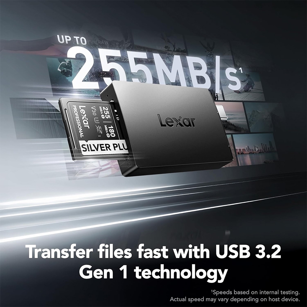 Đầu đọc thẻ nhớ Lexar RW360 Dual-Slot USB-A/C USB 3.2 Gen 1 LRW360U-BNBNG