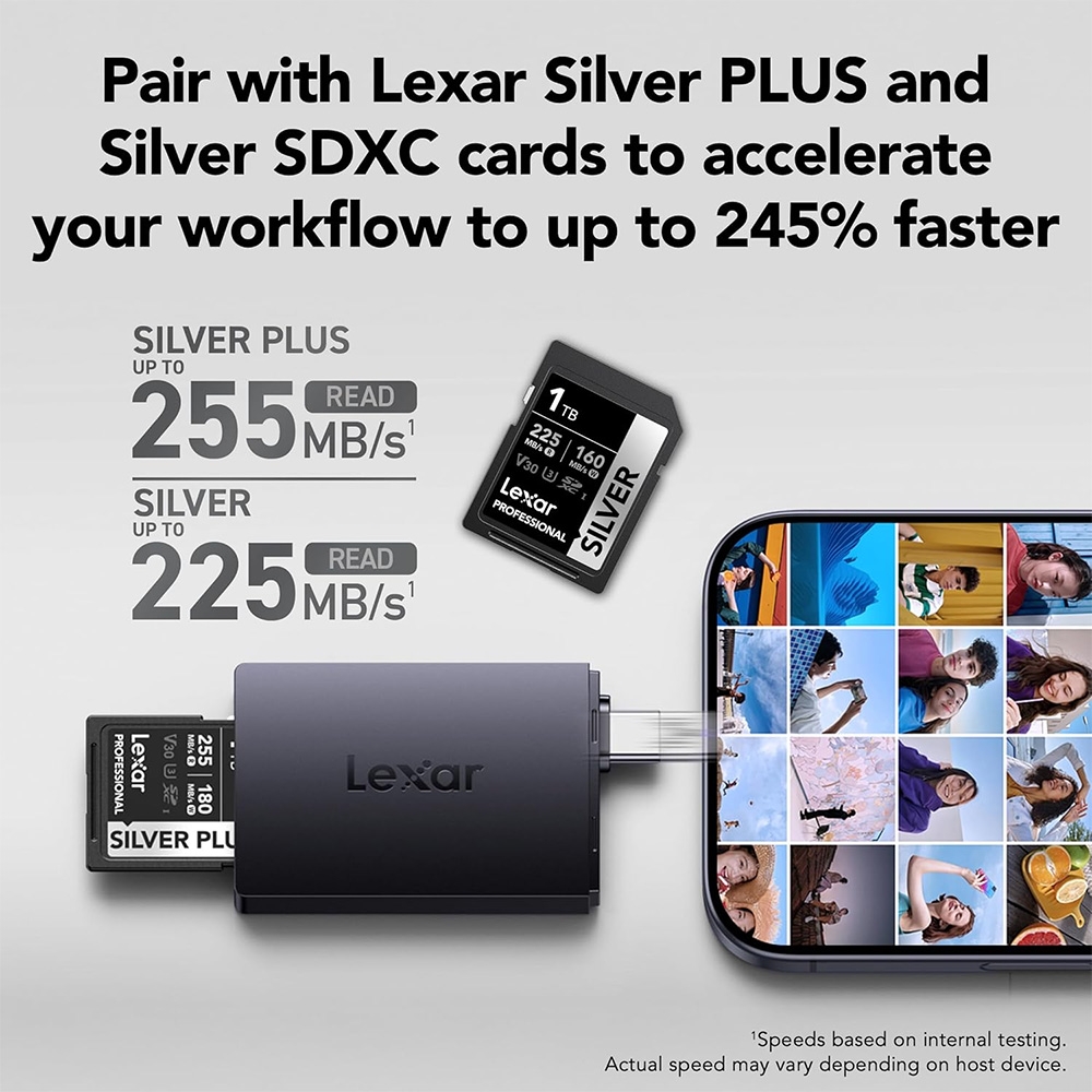 Đầu đọc thẻ nhớ Lexar RW360 Dual-Slot USB-A/C USB 3.2 Gen 1 LRW360U-BNBNG