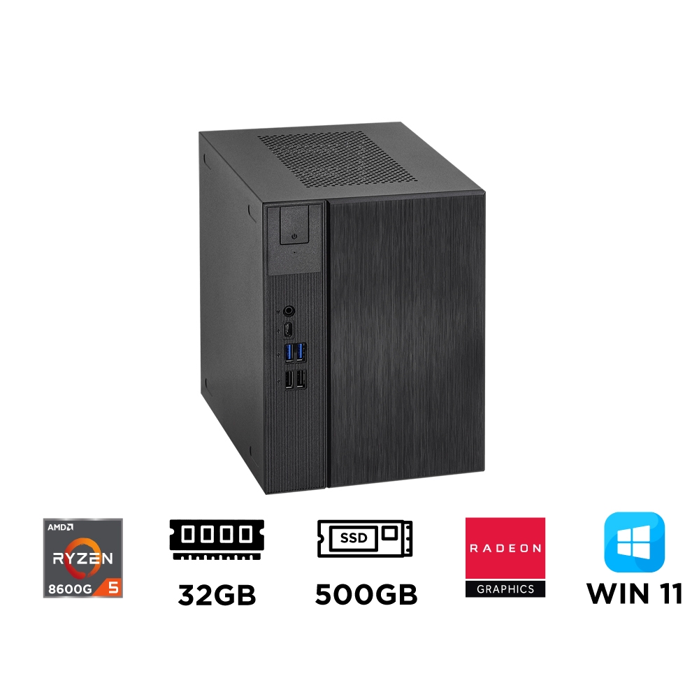 Mini PC ASRock DeskMeet X600 ST-AX8600G (Ryzen 5 8600G, Ram DDR5, SSD 500GB, Win 11)