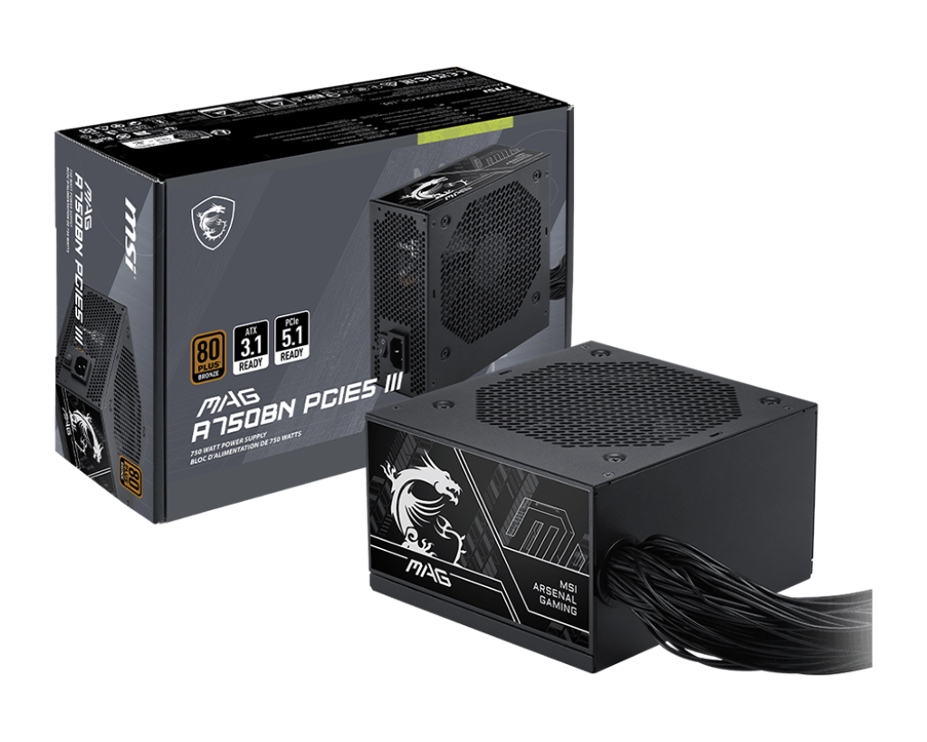 Nguồn máy tính MSI MAG A750BN PCIE5 III 750W 80 Plus Bronze MAG-A750BN-PCIE5-III