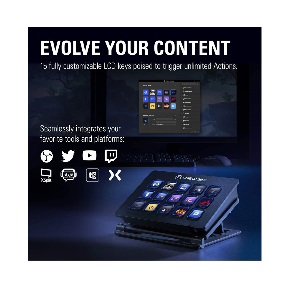 Thiết bị Stream Elgato Gaming StreamDeck 15 Phím Lập Trình 10GAA9901