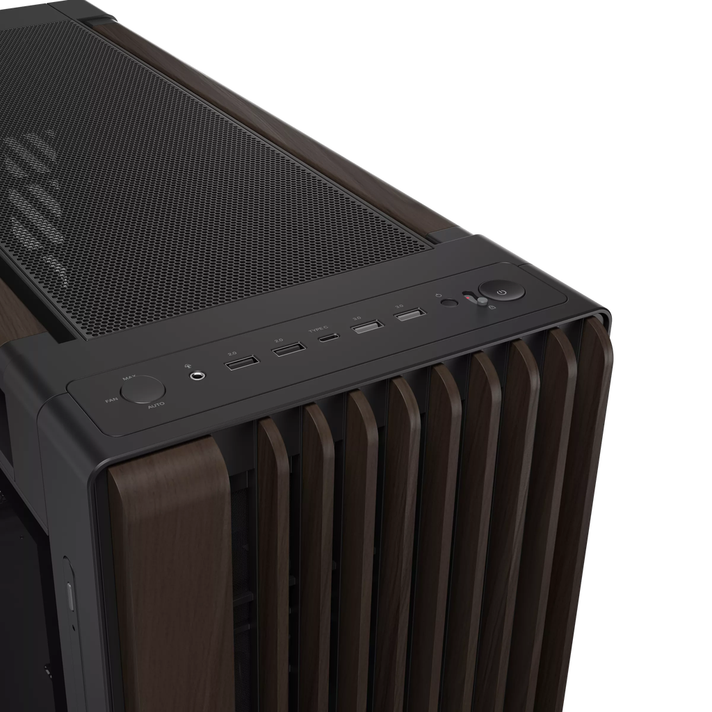 Case máy tính Asus ProArt PA602 Walnut Wood Edition Modern Black Tempered Glass