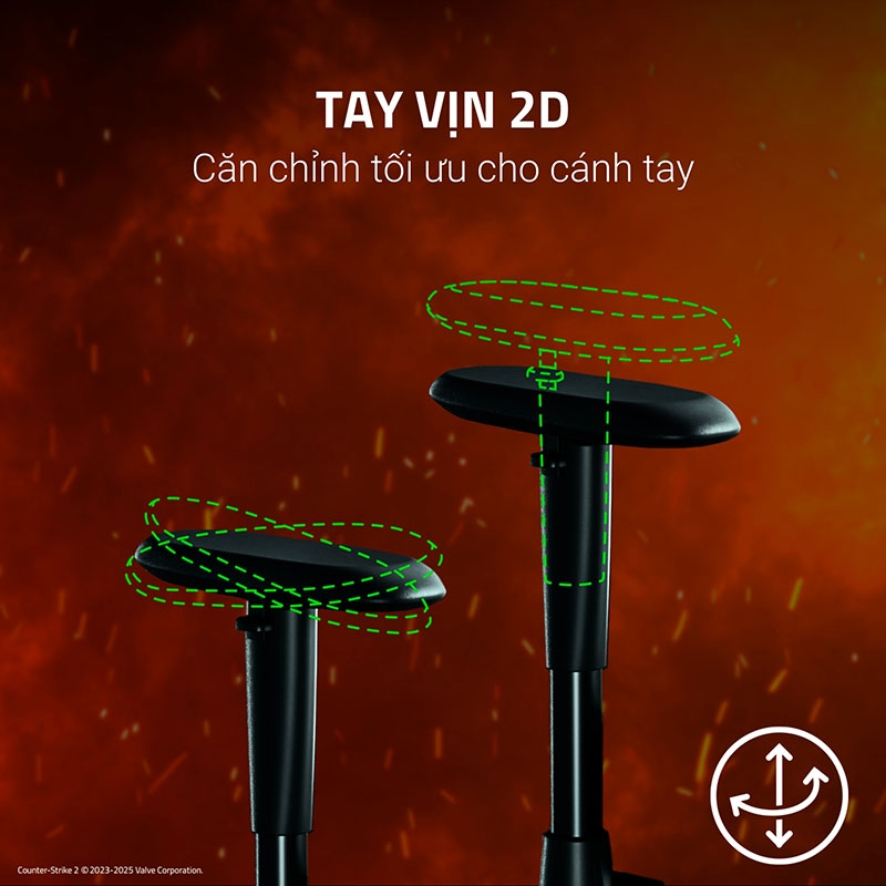 Ghế Razer Iskur V2 X CS2 Counter-Strike 2 Edition RZ38-05310500-R3UA