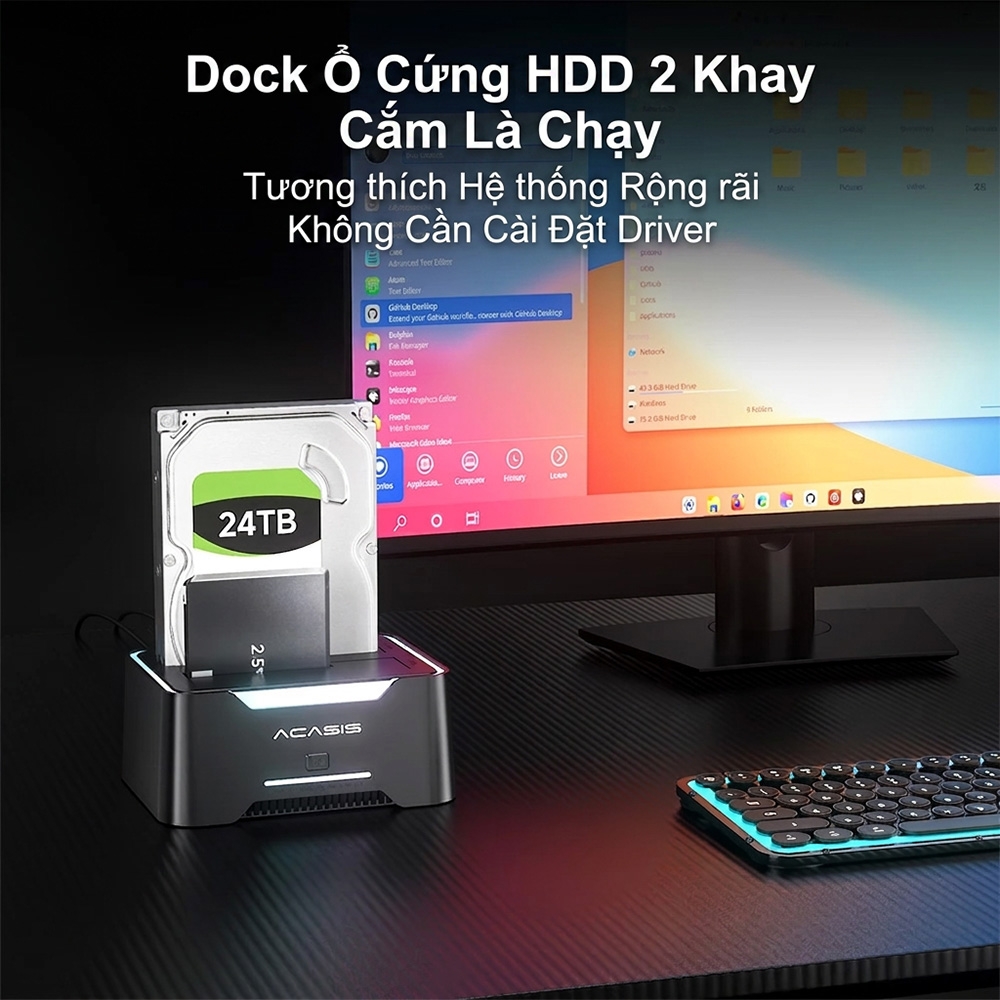 HDD Docking ACASIS 2.5'' - 3.5'' USB 3.2 SATA III EC-6104
