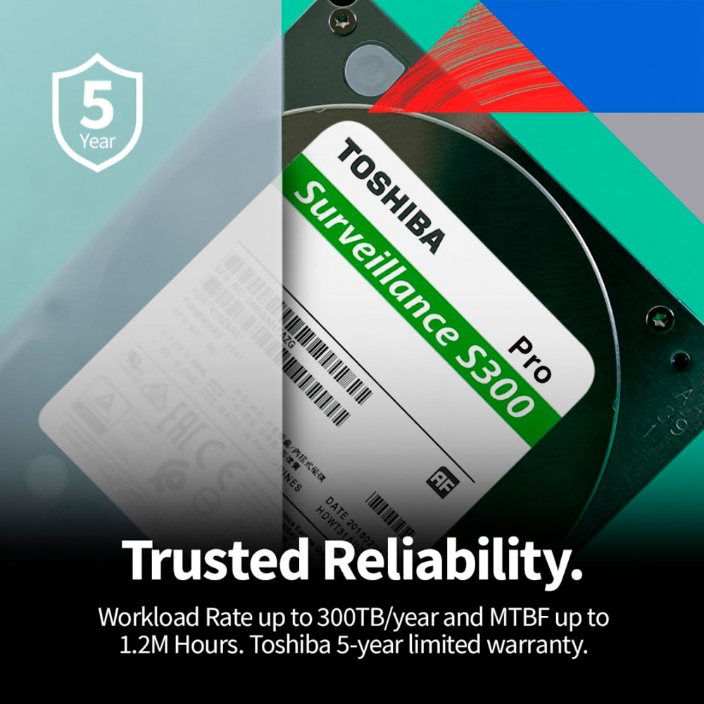 HDD Toshiba S300 Pro Surveillance 8TB 3.5 inch SATA III 512MB Cache 7200RPM HDWTA80UZSVA