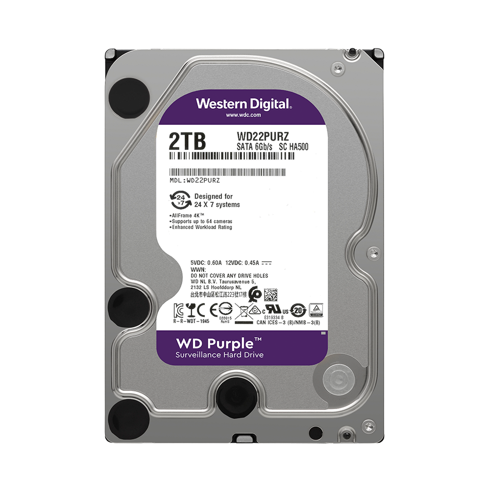 HDD WD Purple 2TB 3.5 inch SATA III 256MB Cache 5400RPM WD22PURZ