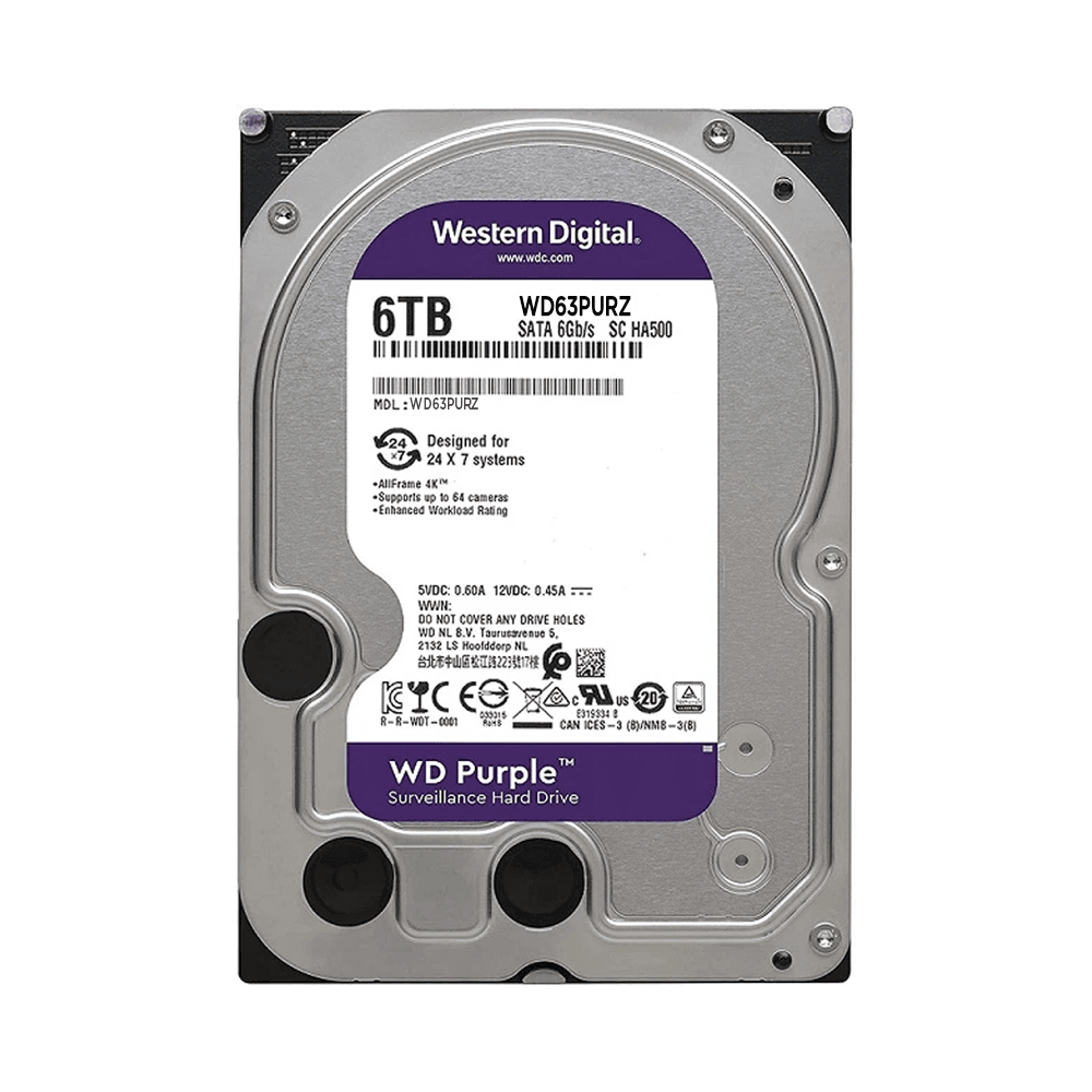 HDD WD Purple 6TB 3.5 inch SATA III 256MB Cache 5640RPM WD63PURZ