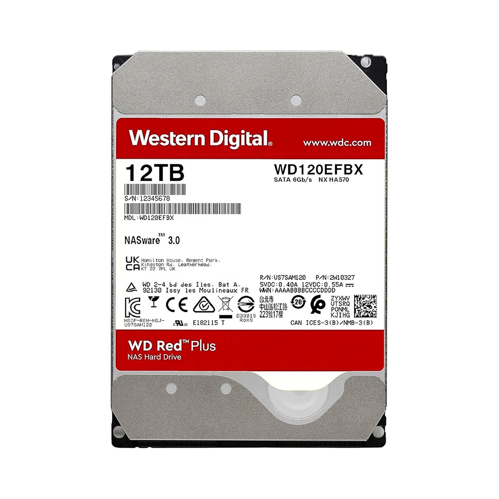 HDD WD Red Plus 12TB 3.5 inch SATA III 512MB Cache 7200RPM WD120EFGX