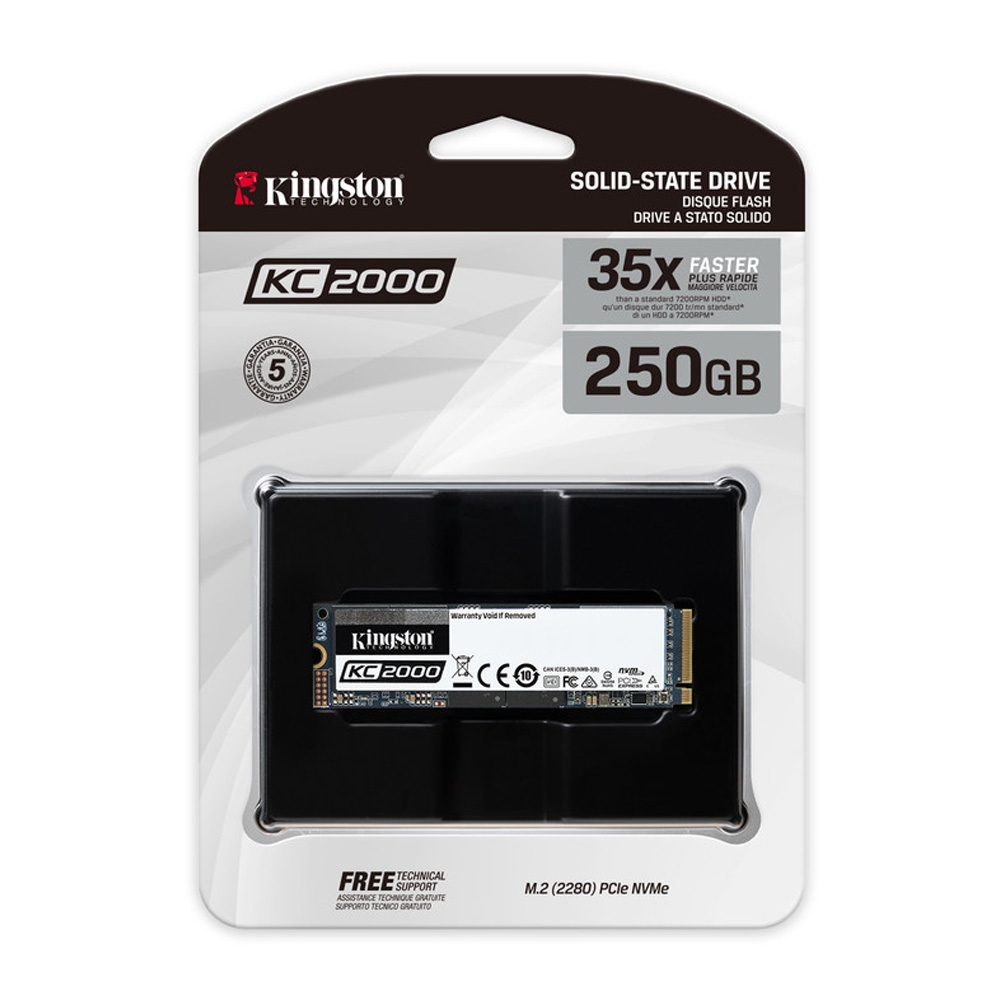 SSD Kingston 250GB KC2000 M.2 PCIe Gen3 x4 NVMe SKC2000M8/250G