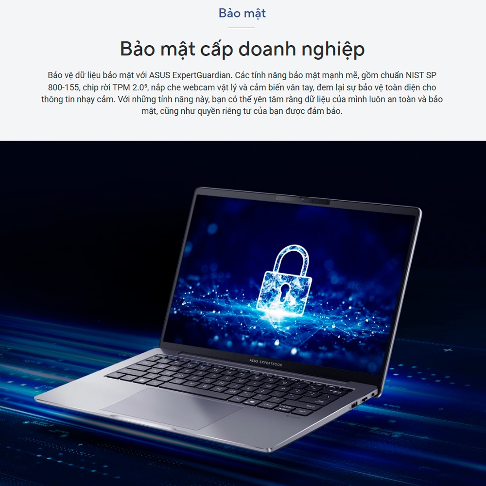 Laptop ASUS ExpertBook P3 P3405CVA-LY0363 (i5-13420H, Intel UHD Graphics, RAM 16GB DDR5, SSD 512GB, 14 Inch IPS WUXGA 60Hz, NoOS)