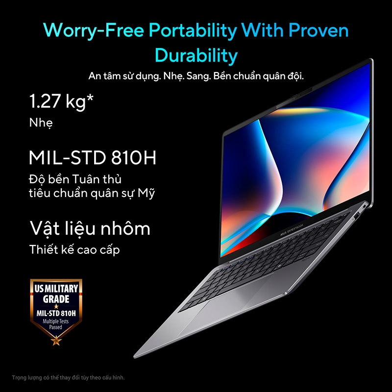 Laptop Asus ExpertBook P5 P5405CSA-NZ0017W (Ultra 7 258V, Intel Arc Graphics, RAM 32GB LPDDR5X, SSD 1TB, 14 Inch WVA WQXGA 144Hz)